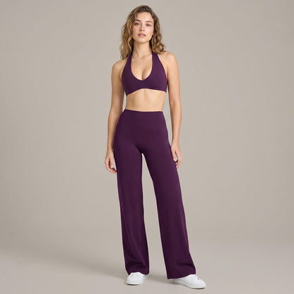 Full Length Sport Yoga Jumpsuit For Women In Stretchy Nylon Fabric With Backless Design And Sleeveless Style