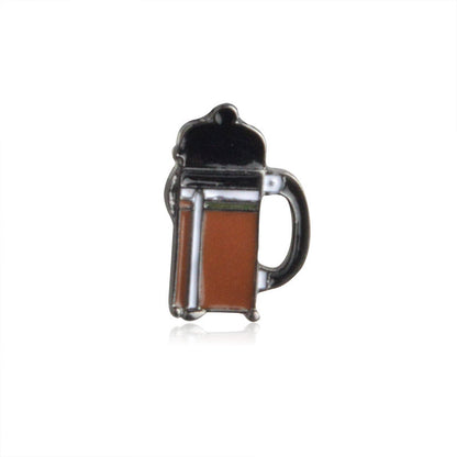 Teapot Pin Made Of Zinc Alloy Featuring Enamel Craft In Red Color
