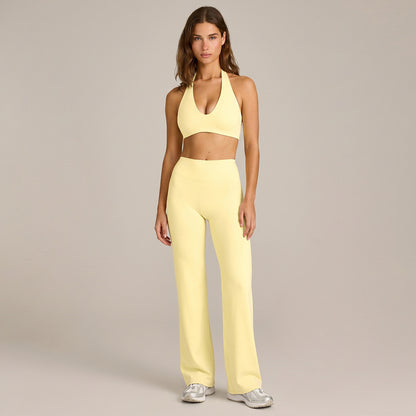 Full Length Sport Yoga Jumpsuit For Women In Stretchy Nylon Fabric With Backless Design And Sleeveless Style