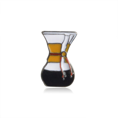 Teapot Pin Made Of Zinc Alloy Featuring Enamel Craft In Red Color