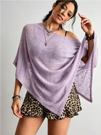 Solid Color Knitwear Pullover Sleeveless Top In Long Length, Knitted Polyester Fabric For Women