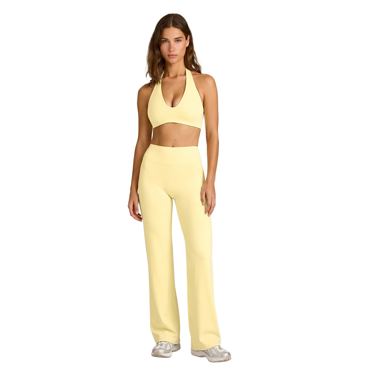 Full Length Sport Yoga Jumpsuit For Women In Stretchy Nylon Fabric With Backless Design And Sleeveless Style