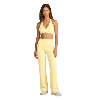 Full Length Sport Yoga Jumpsuit For Women In Stretchy Nylon Fabric With Backless Design And Sleeveless Style
