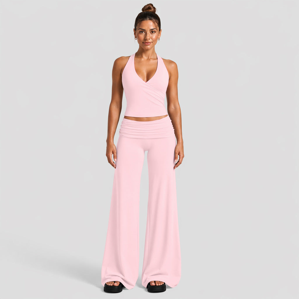 Solid Color Full Length Sport Pants For Fitness, Made With Nylon Fabric Featuring Criss Cross Design, Available In Stretchy Material