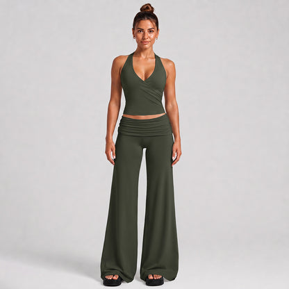 Solid Color Full Length Sport Pants For Fitness, Made With Nylon Fabric Featuring Criss Cross Design, Available In Stretchy Material