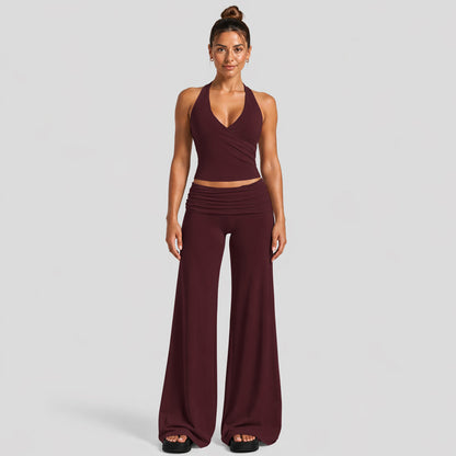 Solid Color Full Length Sport Pants For Fitness, Made With Nylon Fabric Featuring Criss Cross Design, Available In Stretchy Material