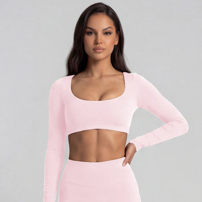 Women's Solid Color Nylon Shorts Co-ord Set With T-shirt In Natural Pink Featuring Pullover Design For Yoga