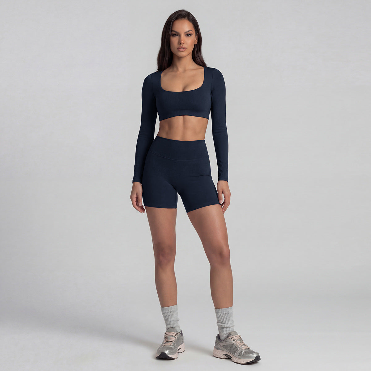 Women's Solid Color Nylon Shorts Co-ord Set With T-shirt In Natural Pink Featuring Pullover Design For Yoga