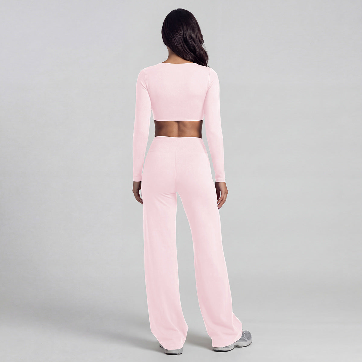 Women's Solid Color Nylon Shorts Co-ord Set With T-shirt In Natural Pink Featuring Pullover Design For Yoga