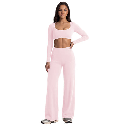 Women's Solid Color Nylon Shorts Co-ord Set With T-shirt In Natural Pink Featuring Pullover Design For Yoga