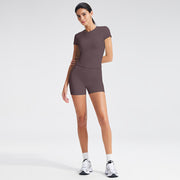 Short Sleeves + Shorts, Dark Brown