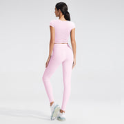 Short-sleeved Shirt + Long Pants, Pink