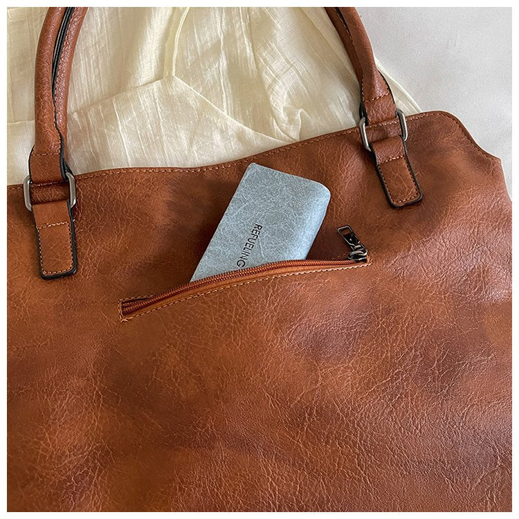 Unisex Square PU Leather Shoulder Bag With Single Shoulder Strap, Large Capacity For All Seasons