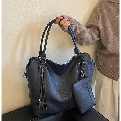 Unisex Square PU Leather Shoulder Bag With Single Shoulder Strap, Large Capacity For All Seasons