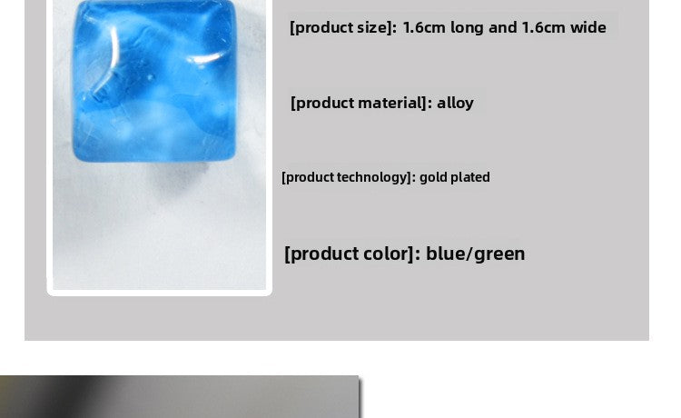 Simple Style Irregular Blue Stud Earrings For Unisex Featuring Alloy Material And Resin Ear Pins With Artificial Gemstones