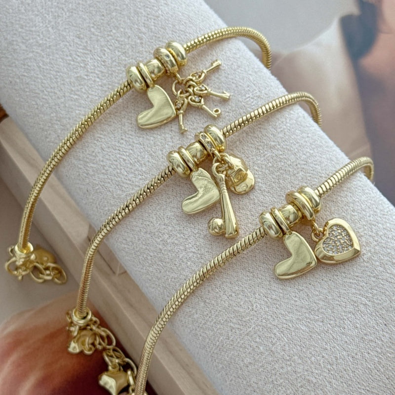 Geometric Waterproof Non Tarnish Bracelet For Adults, Copper With 18K Real Gold Electroplated And Zircon Inlay, Featuring Box Chain