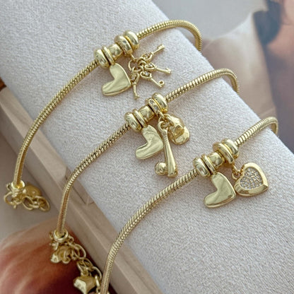 Geometric Waterproof Non Tarnish Bracelet For Adults, Copper With 18K Real Gold Electroplated And Zircon Inlay, Featuring Box Chain