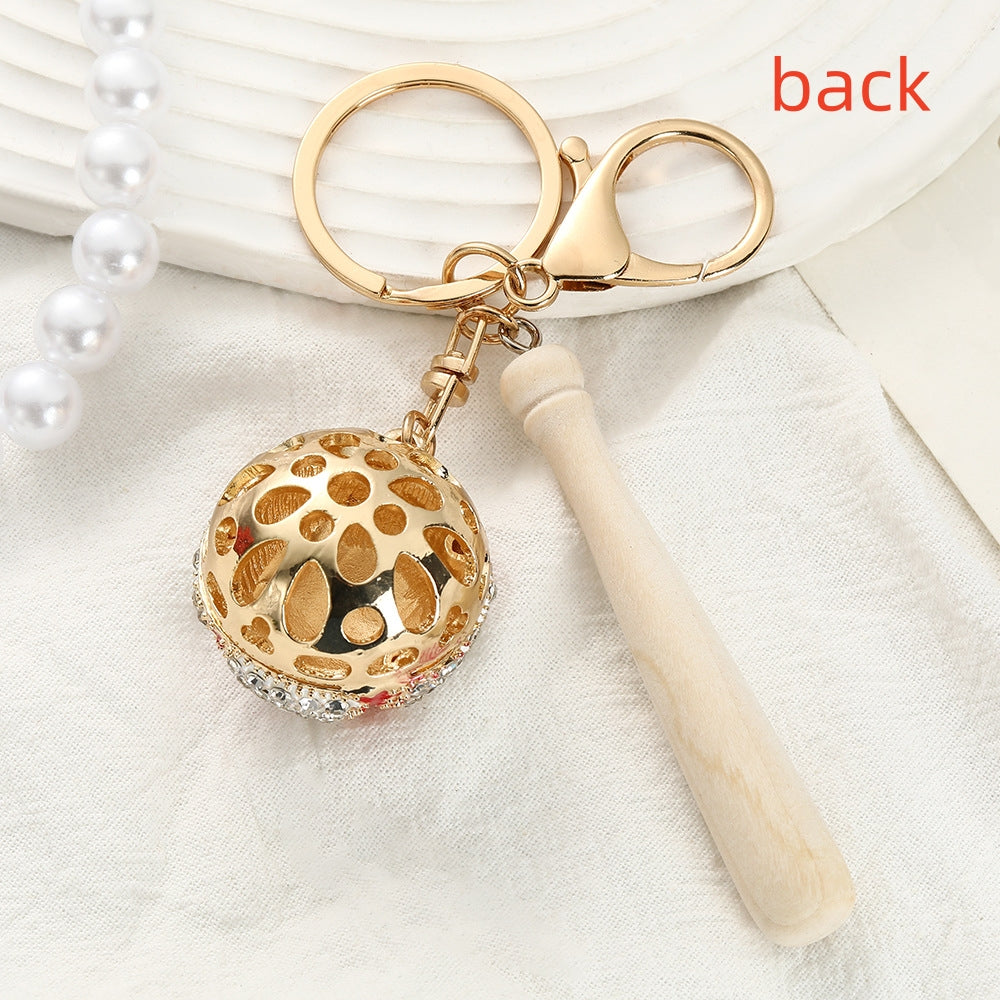 Baseball Jewelry Buckle In Alloy With KC Golden Electroplated Finish 0.03µm-0.05µm Thickness Handmade, 1 Piece