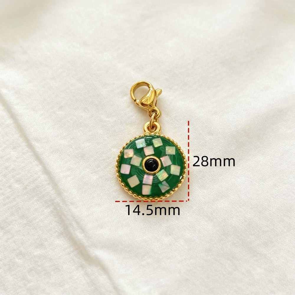 Sweet Flowers Metal Pendant With Shell Inlay Featuring Electroplated Finish Jewelry Accessories