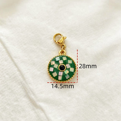 Sweet Flowers Metal Pendant With Shell Inlay Featuring Electroplated Finish Jewelry Accessories
