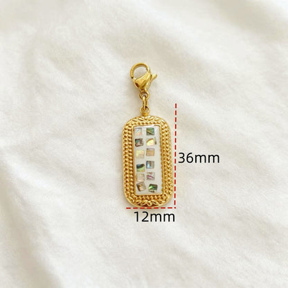 Sweet Flowers Metal Pendant With Shell Inlay Featuring Electroplated Finish Jewelry Accessories