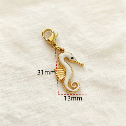 Hippocampus Pendant In 304 Stainless Steel With Electroplated Finish, Marine Style Jewelry Accessory