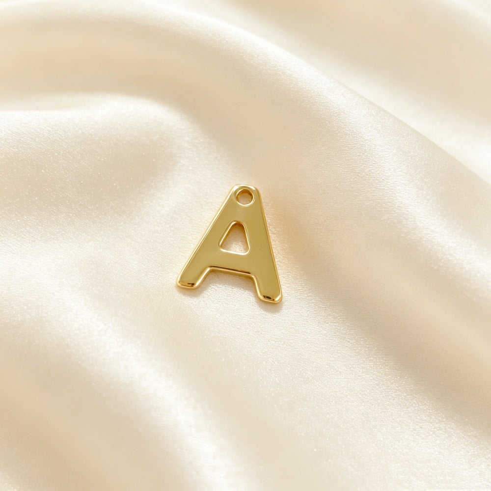 Handmade Letter Pendant In Titanium Steel With Real Gold Plated Finish, Modern Style Jewelry Accessories