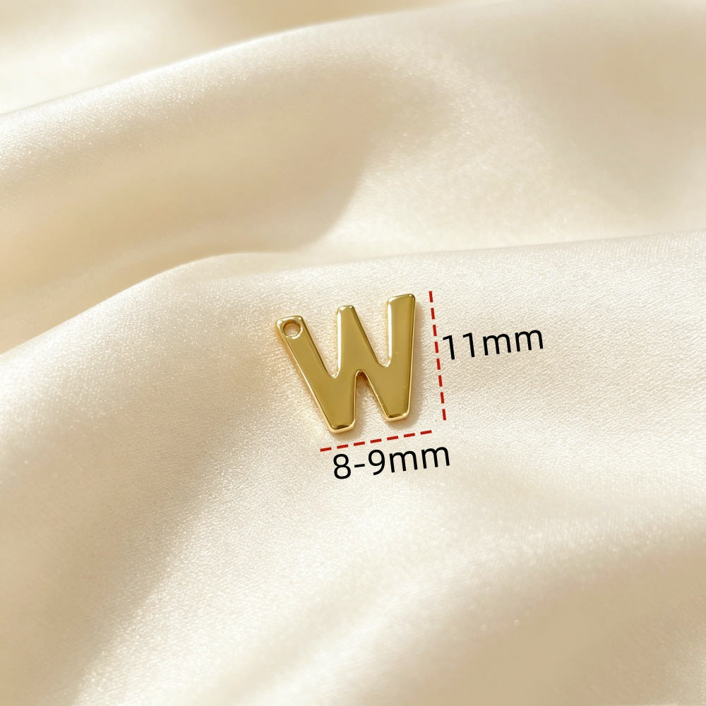 Handmade Letter Pendant In Titanium Steel With Real Gold Plated Finish, Modern Style Jewelry Accessories