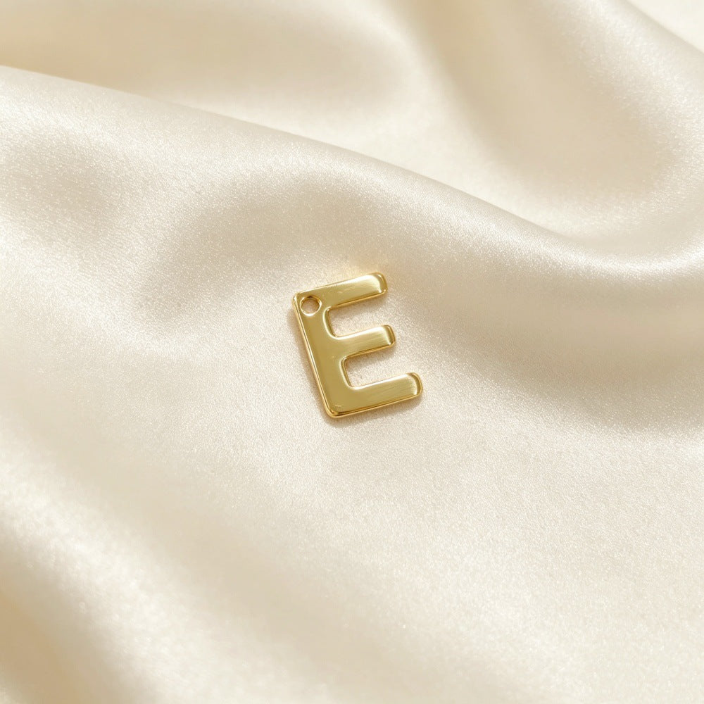 Handmade Letter Pendant In Titanium Steel With Real Gold Plated Finish, Modern Style Jewelry Accessories