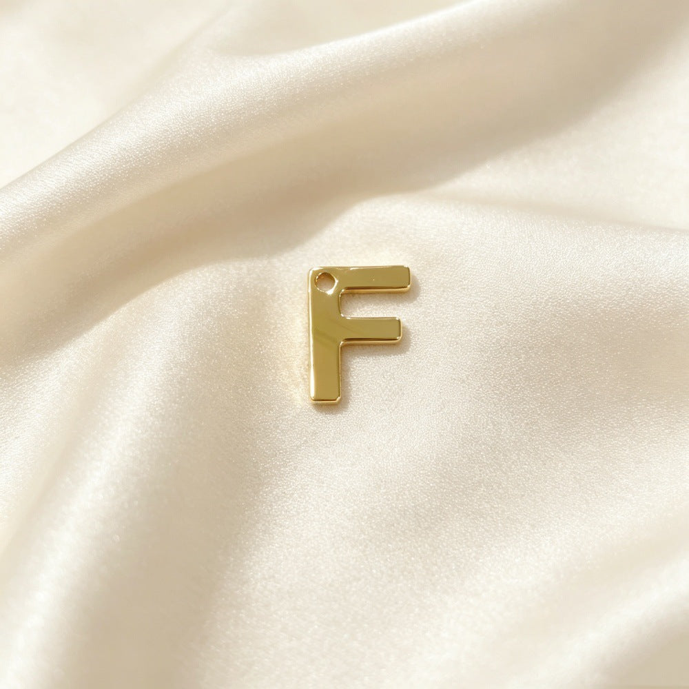 Handmade Letter Pendant In Titanium Steel With Real Gold Plated Finish, Modern Style Jewelry Accessories