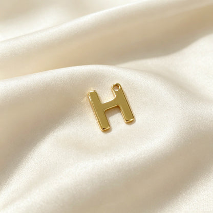 Handmade Letter Pendant In Titanium Steel With Real Gold Plated Finish, Modern Style Jewelry Accessories