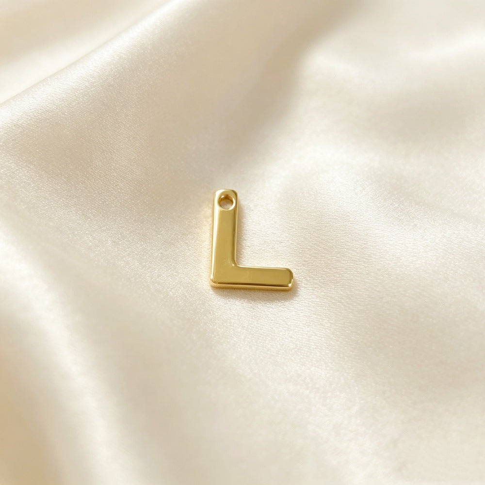 Handmade Letter Pendant In Titanium Steel With Real Gold Plated Finish, Modern Style Jewelry Accessories