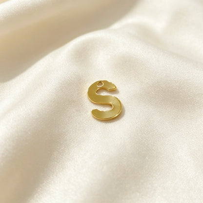 Handmade Letter Pendant In Titanium Steel With Real Gold Plated Finish, Modern Style Jewelry Accessories
