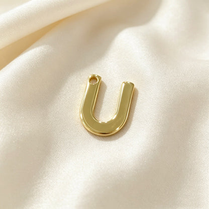 Handmade Letter Pendant In Titanium Steel With Real Gold Plated Finish, Modern Style Jewelry Accessories