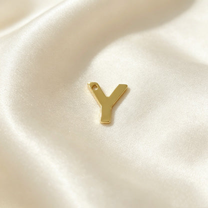 Handmade Letter Pendant In Titanium Steel With Real Gold Plated Finish, Modern Style Jewelry Accessories
