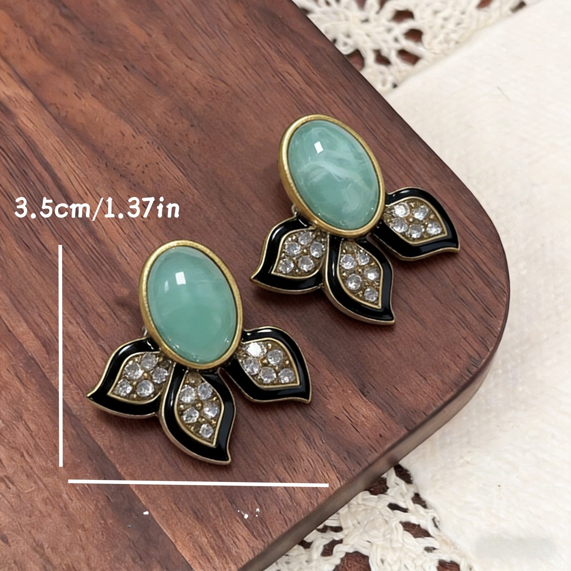 Retro Geometric Zinc Alloy Earrings With Electroplated Finish, Unisex Clip Earrings