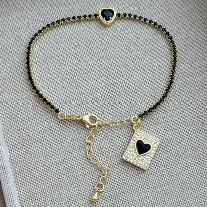 Geometric Waterproof Non Tarnish Bracelet For Women, Copper With 18K Real Gold Electroplated And Zircon Inlay, Featuring Box Chain