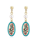 1 Pair of Blue Acacia Bean Earrings