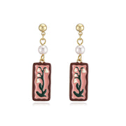 1 Pair of Brown Lily of the Valley Earrings