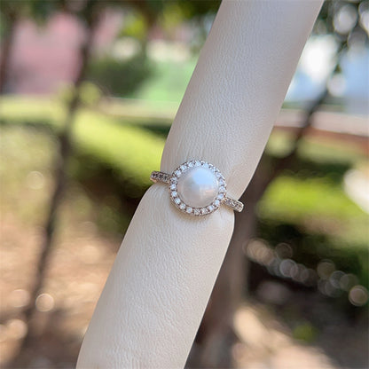 Heart Shape Open Ring For Women With Inlay Artificial Pearl, Electroplated Copper Featuring 18K Gold Plating