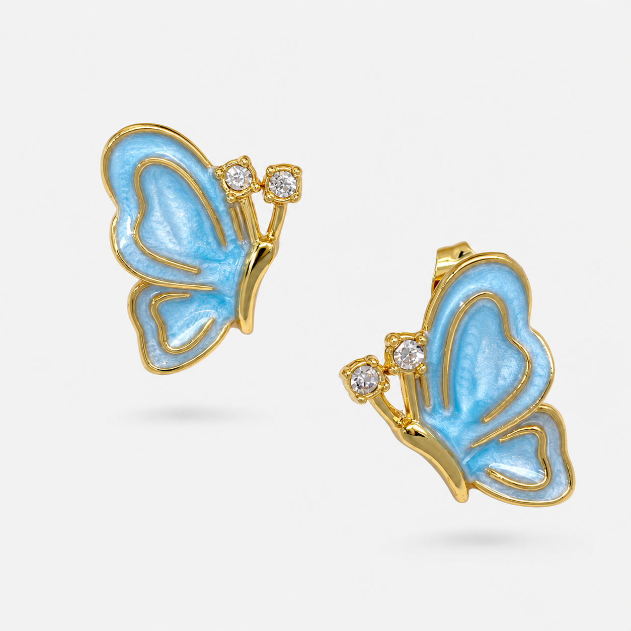 Nordic Style Leaves Enamel Earrings With 18K Real Gold Plated 304 Stainless Steel And Imitation Pearl Inlay Featuring Water Plating