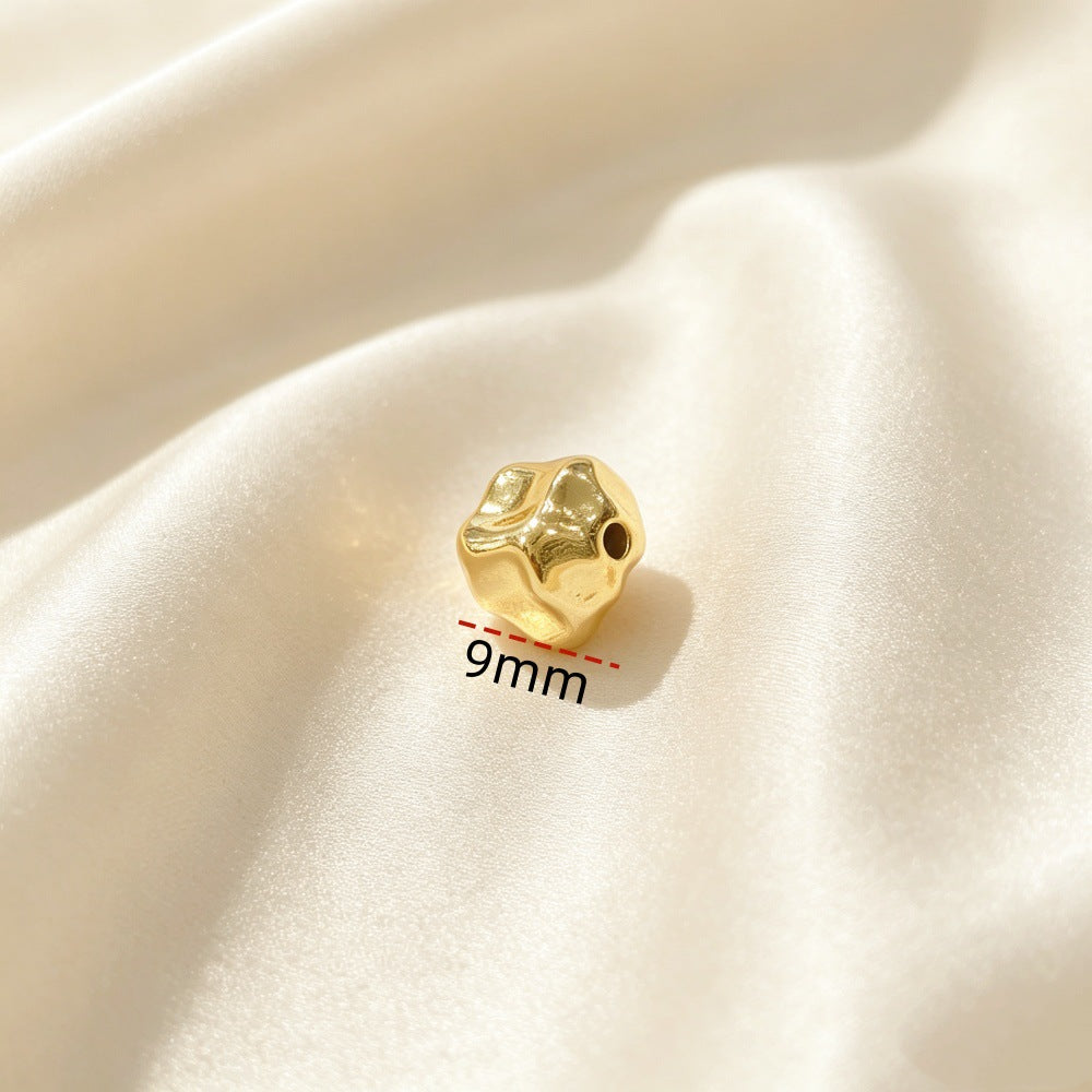 Copper Beads With Real Gold Plated Electroplated Finish, Stylish Jewelry Accessories For Commute