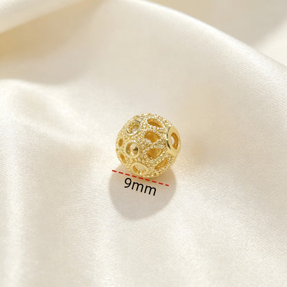Copper Beads With Real Gold Plated Electroplated Finish, Stylish Jewelry Accessories For Commute