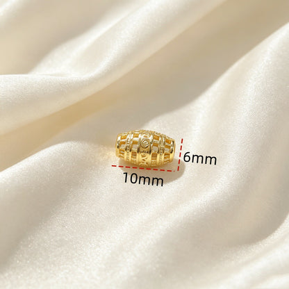 Copper Beads With Real Gold Plated Electroplated Finish, Stylish Jewelry Accessories For Commute