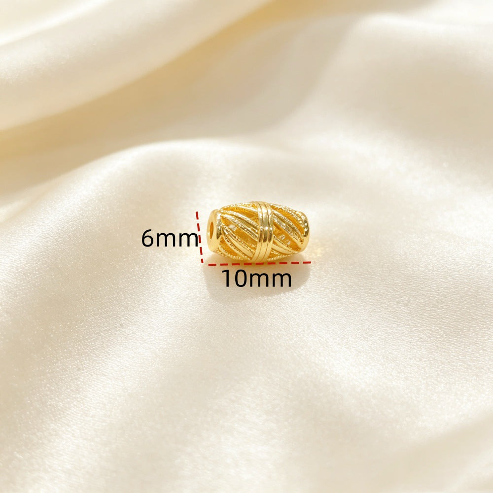 Copper Beads With Real Gold Plated Electroplated Finish, Stylish Jewelry Accessories For Commute
