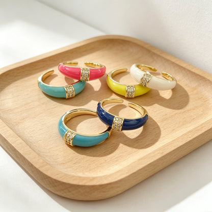 Geometric Copper Jewelry Accessory With Zircon Inlay, Electroplated Finish In Simple Style