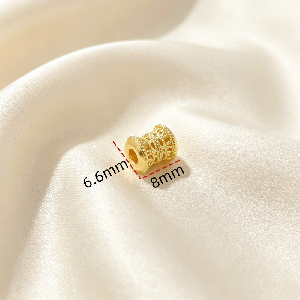 Copper Beads With Real Gold Plated Electroplated Finish, Stylish Jewelry Accessories For Commute