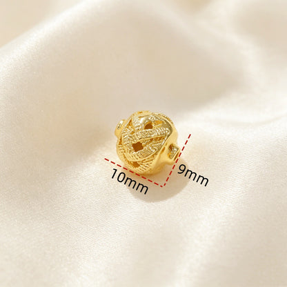 Copper Beads With Real Gold Plated Electroplated Finish, Stylish Jewelry Accessories For Commute