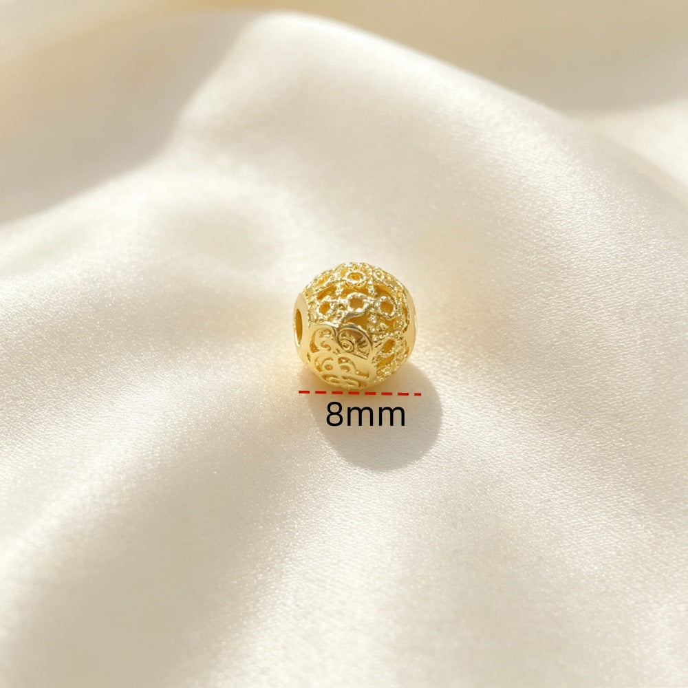 Copper Beads With Real Gold Plated Electroplated Finish, Stylish Jewelry Accessories For Commute