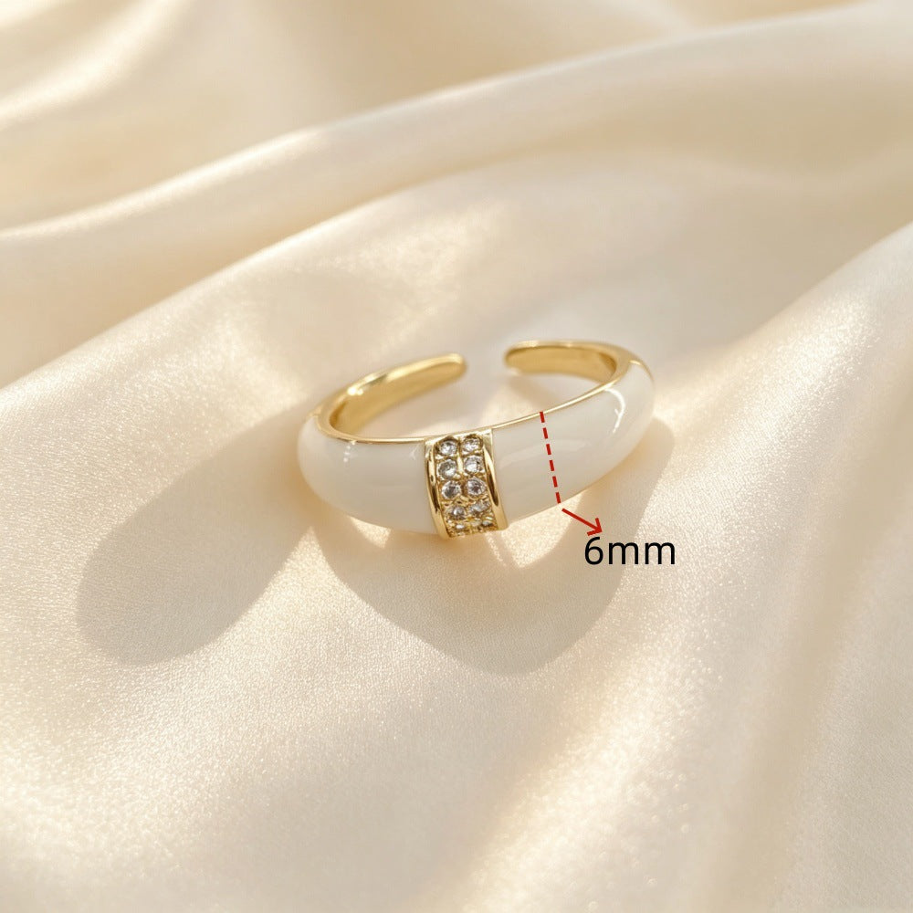 Geometric Copper Jewelry Accessory With Zircon Inlay, Electroplated Finish In Simple Style